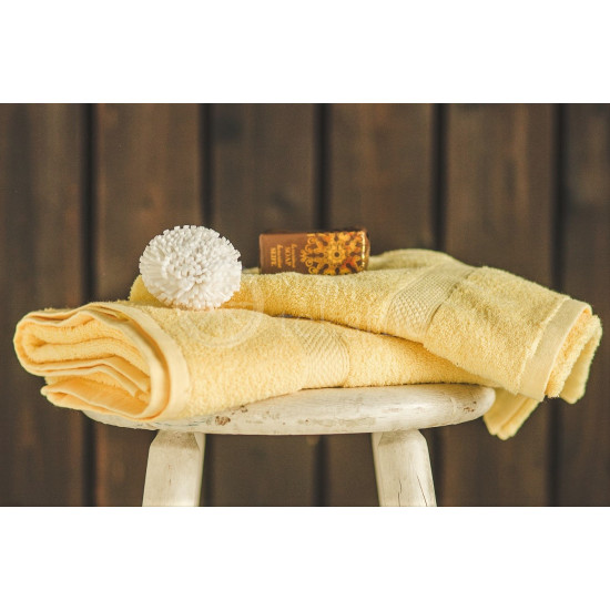 Bambuko pluošto frotinis vonios rankšluostis geltonas 